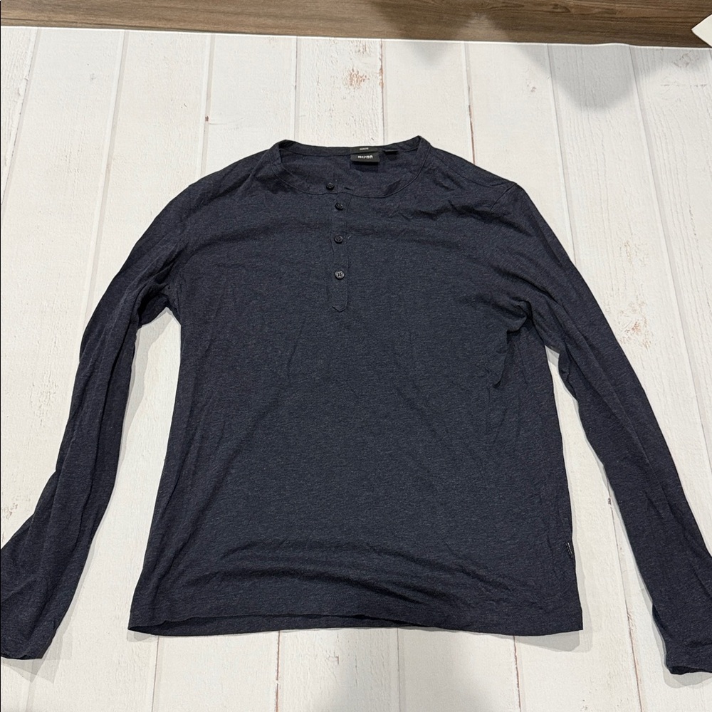 Hugo boss blue  slim fit long sleeve crew shirt